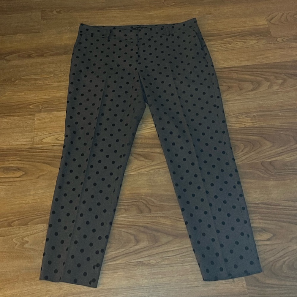 Ann Taylor Charcoal Polka Dot Pants